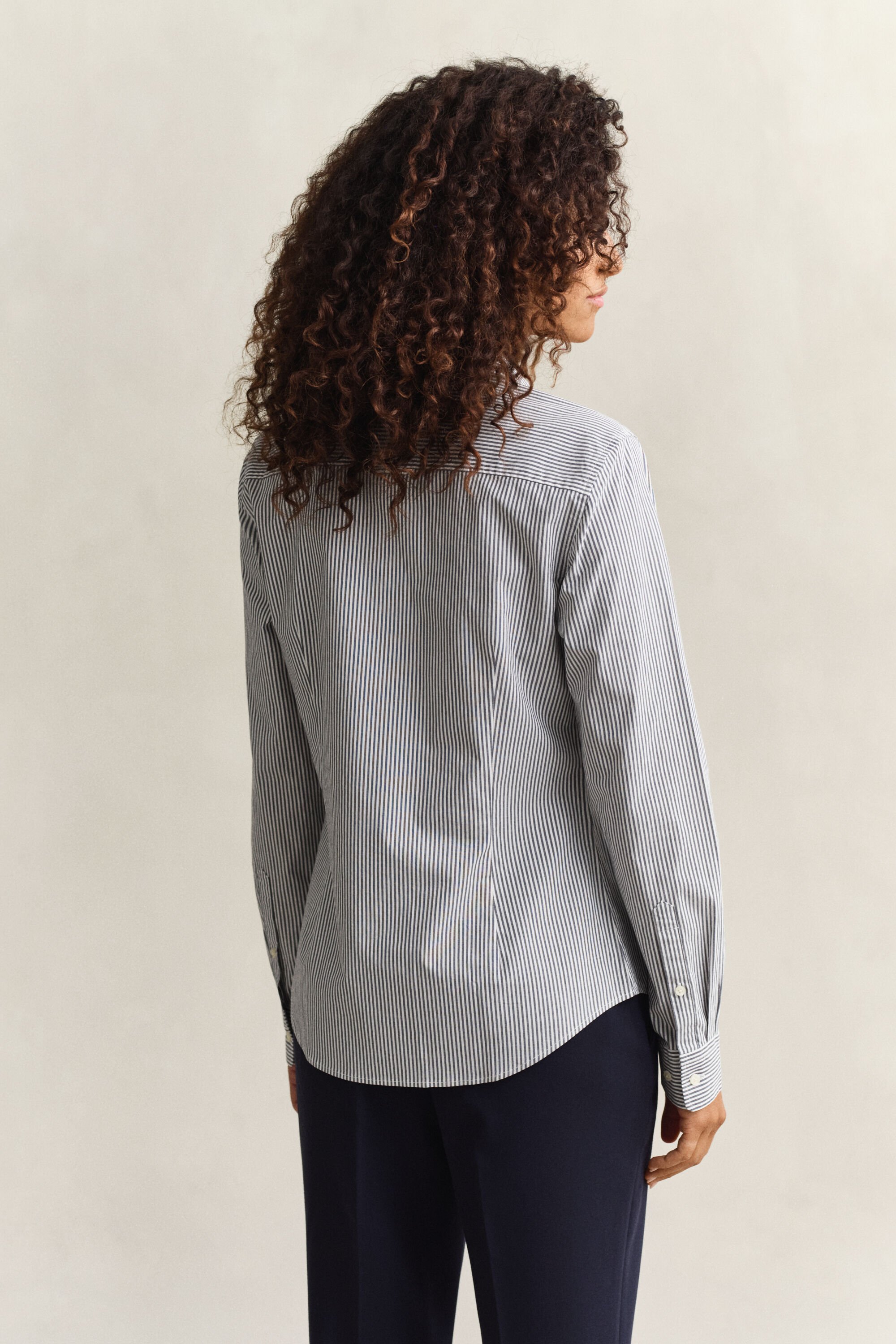 Camicia in popeline a righe slim fit