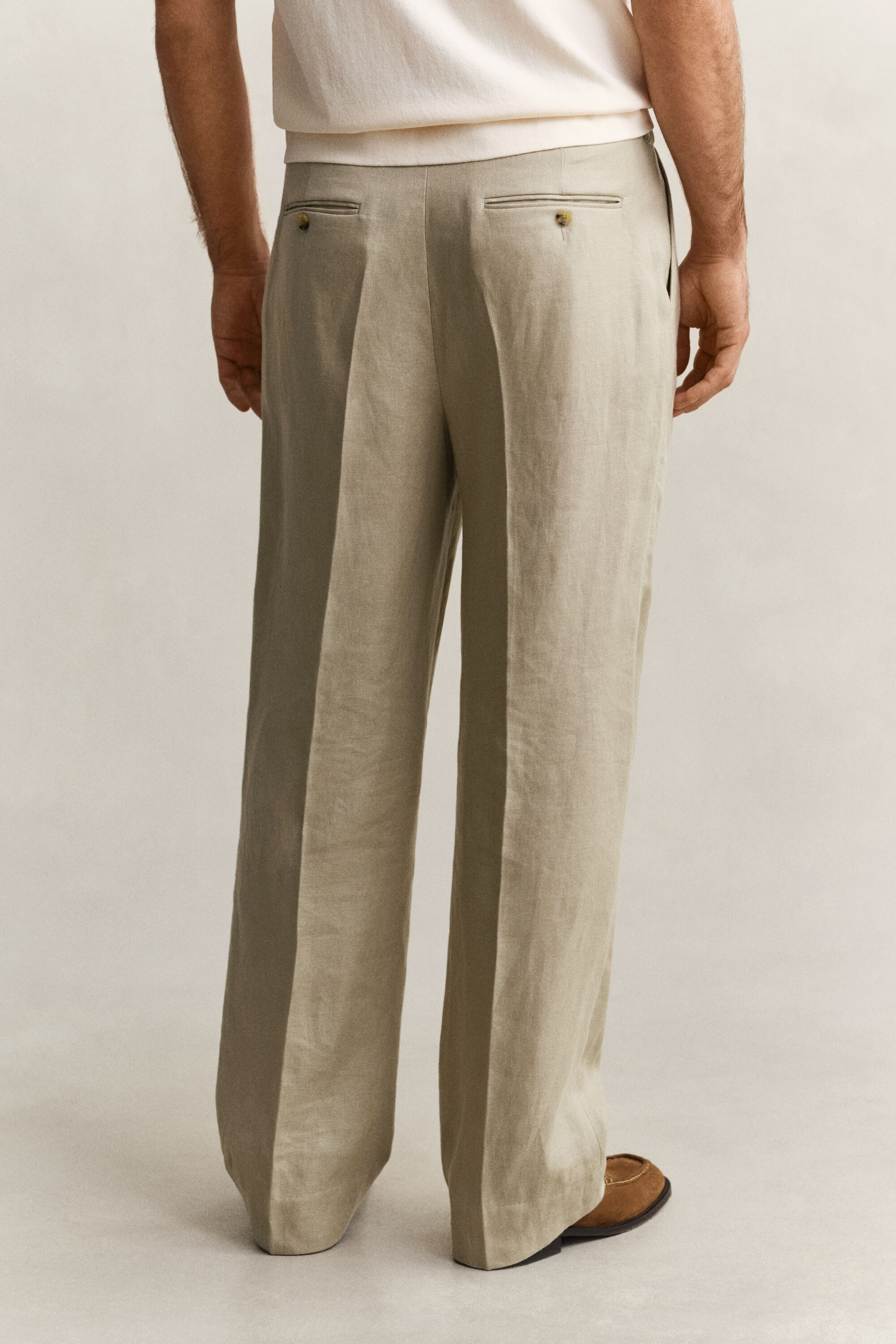 Pantaloni da abito in misto lino