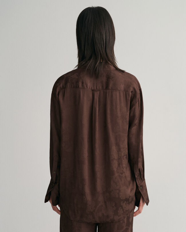 Camicia jacquard in pizzo relaxed fit