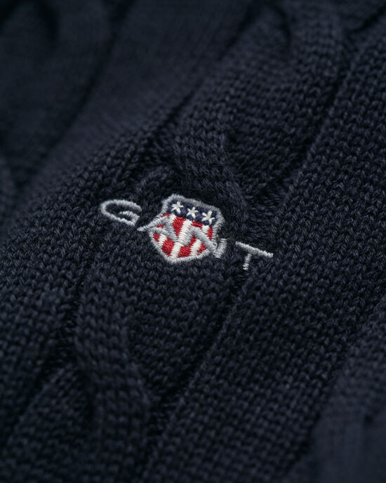 Maglia con zip corta in cotone a trecce Teens