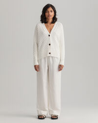 Pantaloni pull-on in lino-viscosa