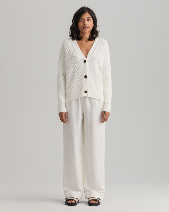 Pantaloni pull-on in lino-viscosa