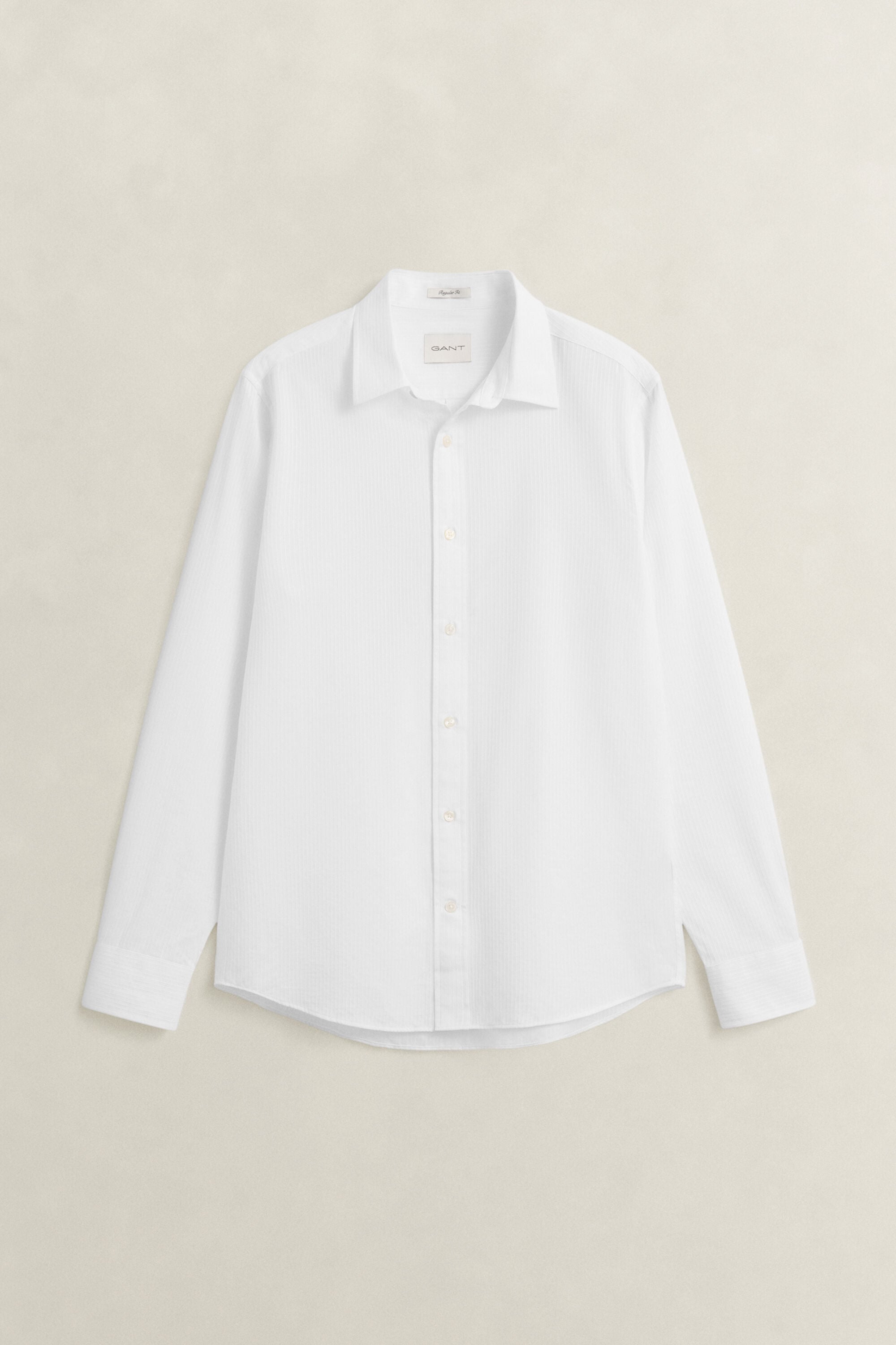 Camicia a righe in tessuto a spina di pesce regular fit