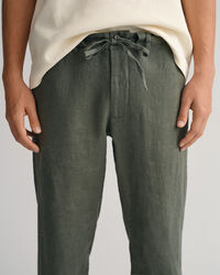 Pantaloni con coulisse in lino relaxed fit