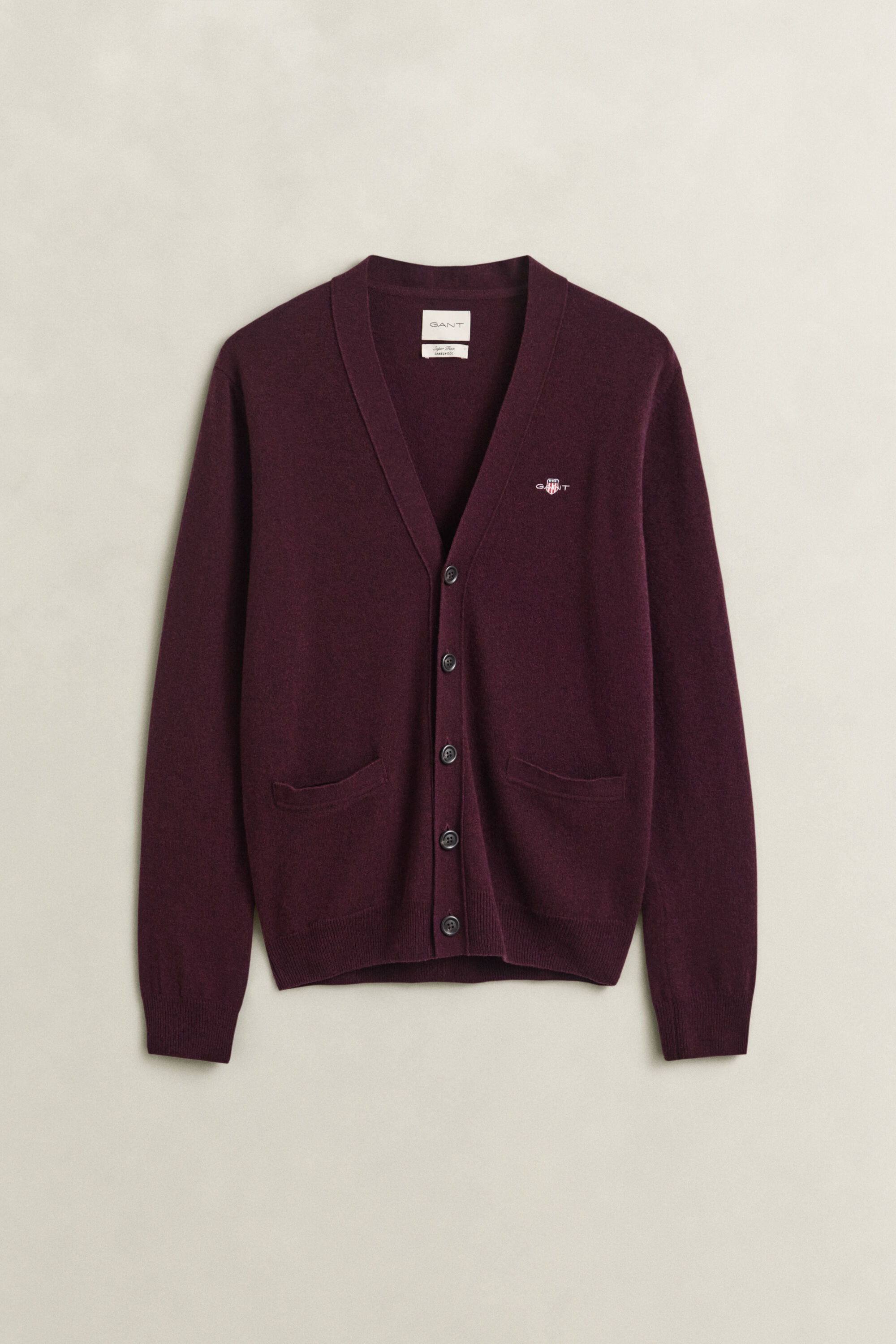 Cardigan con scollo a V in lana d’agnello