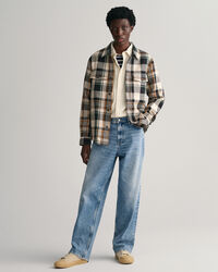 Camicia giacca in twill pesante a quadri