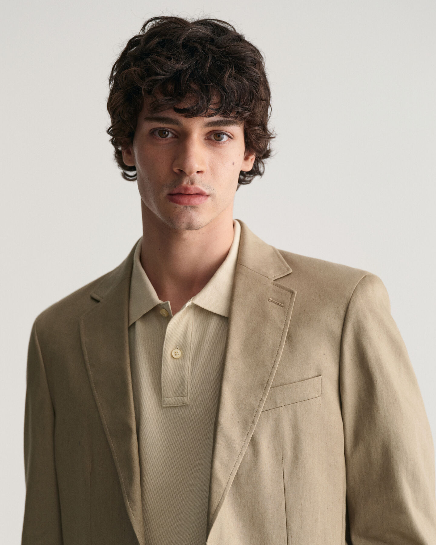 Blazer da abito in misto lino-cotone