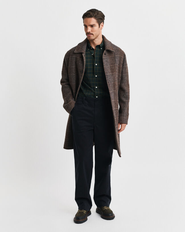 Camicia classica a quadri in popeline regular fit