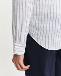 Camicia di lino a righe regular fit