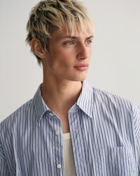 Camicia in popeline a righe oversize