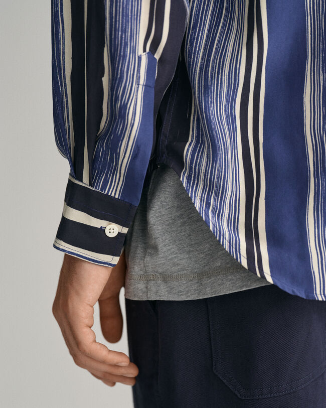 Camicia in seta con stampa relaxed fit