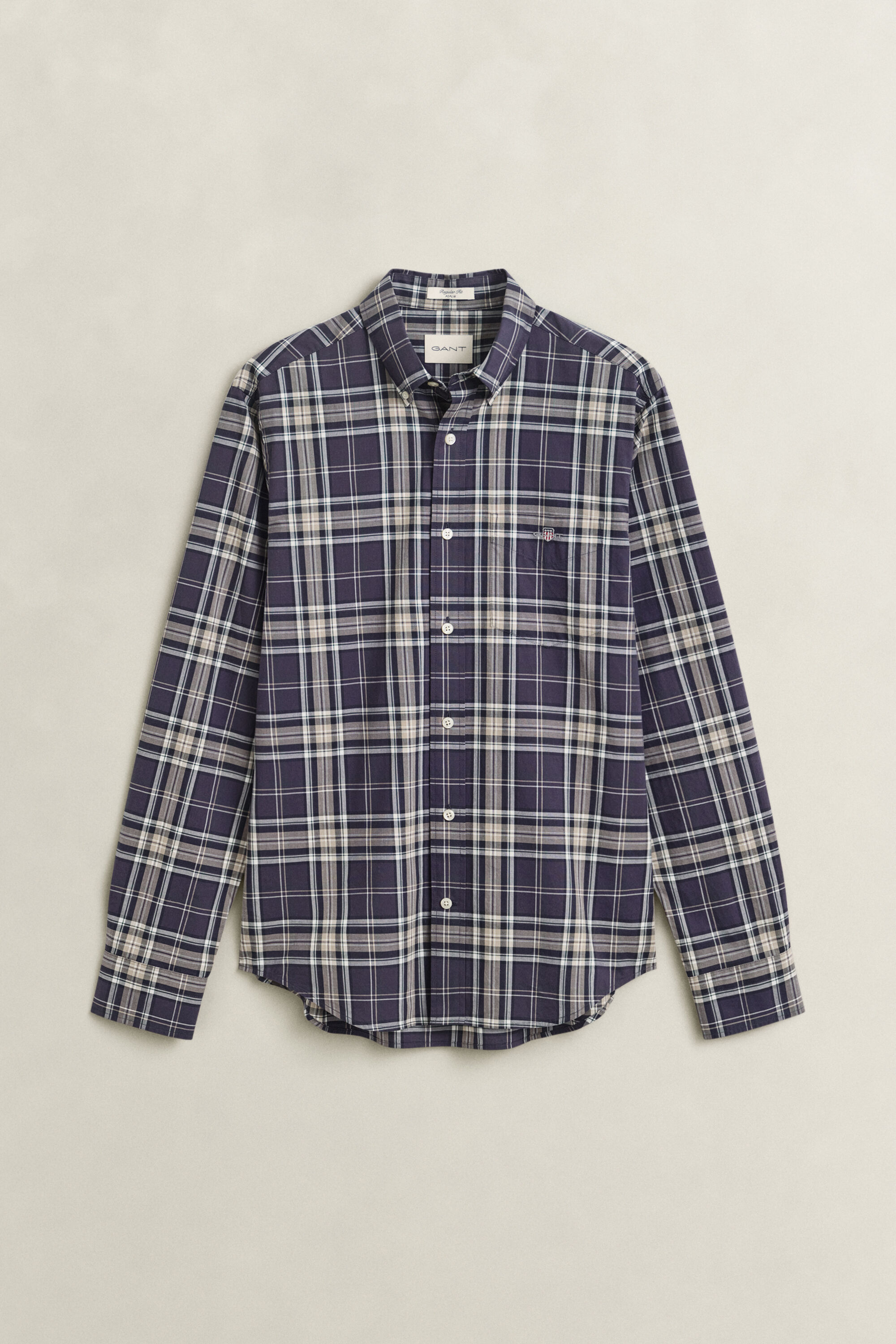 Camicia a quadri in popeline