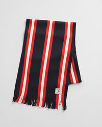 Sciarpa in misto lana a righe lavorata a maglia