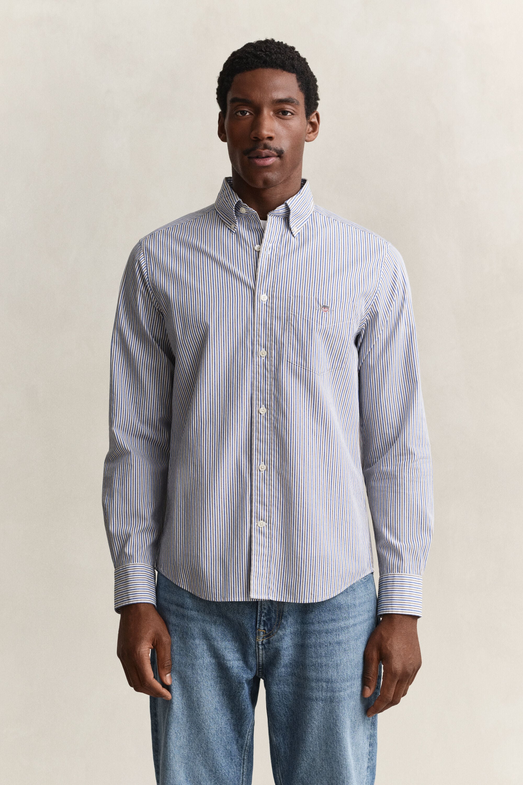 Camicia in popeline a righe