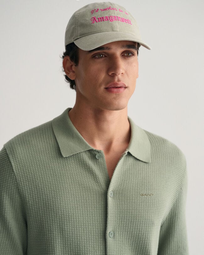 Camicia a maniche corte con lavorazione testurizzata