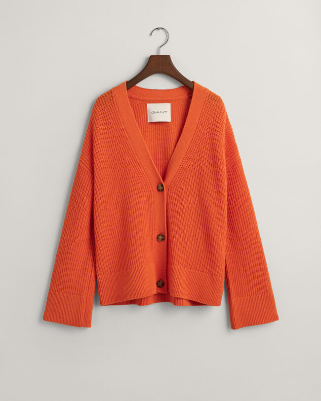 Cardigan in lana a coste