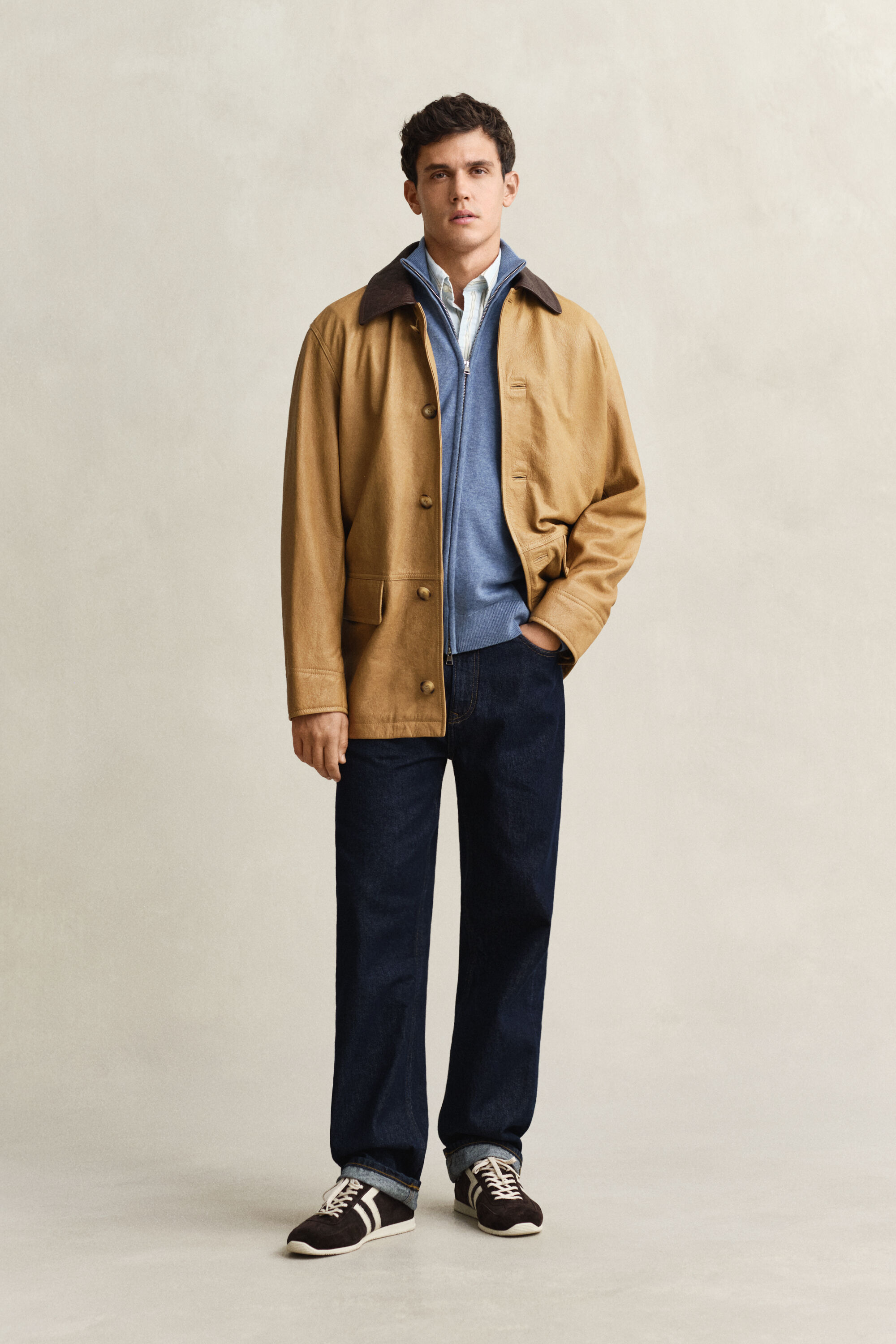 Cardigan in cotone casual con zip