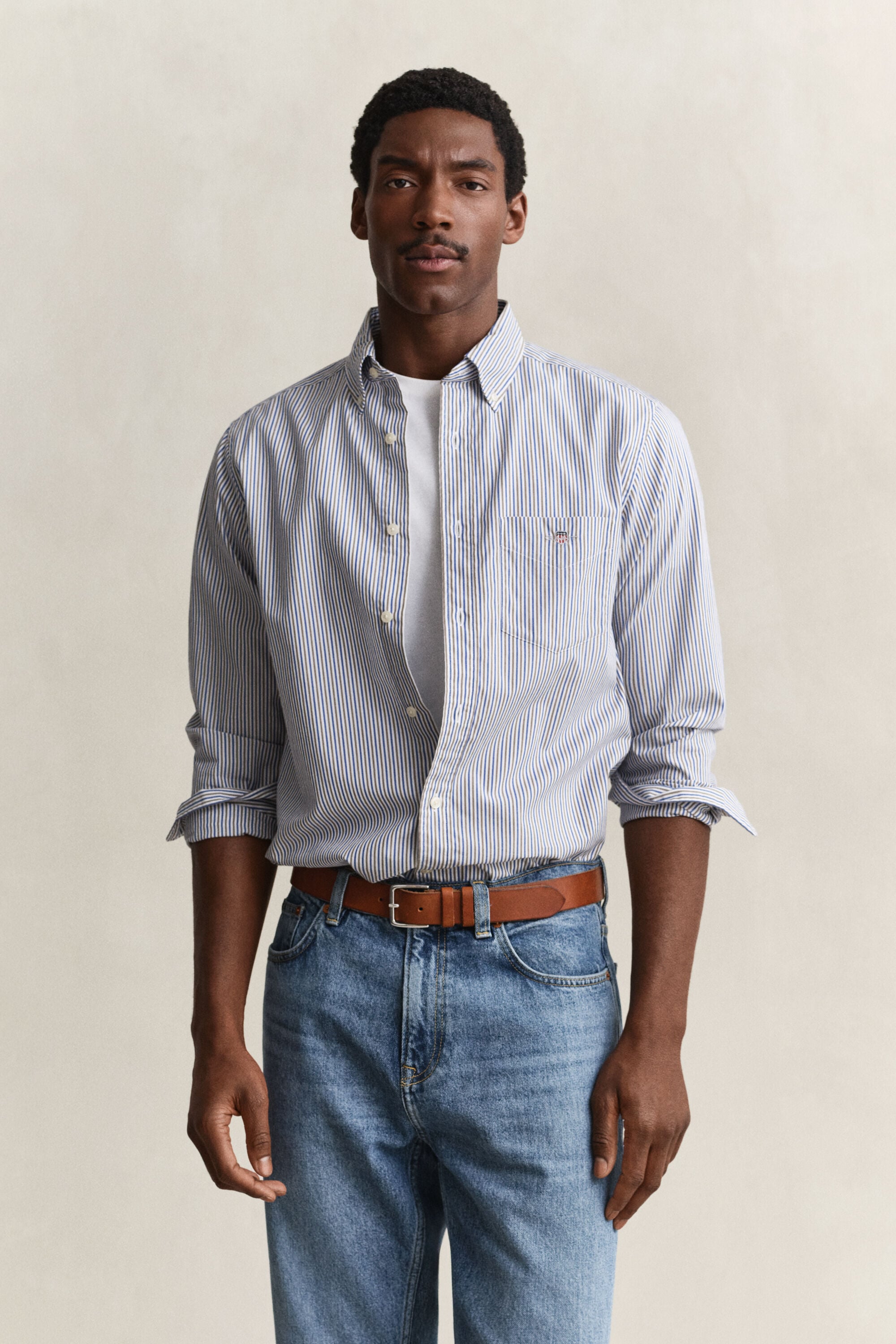 Camicia in popeline a righe