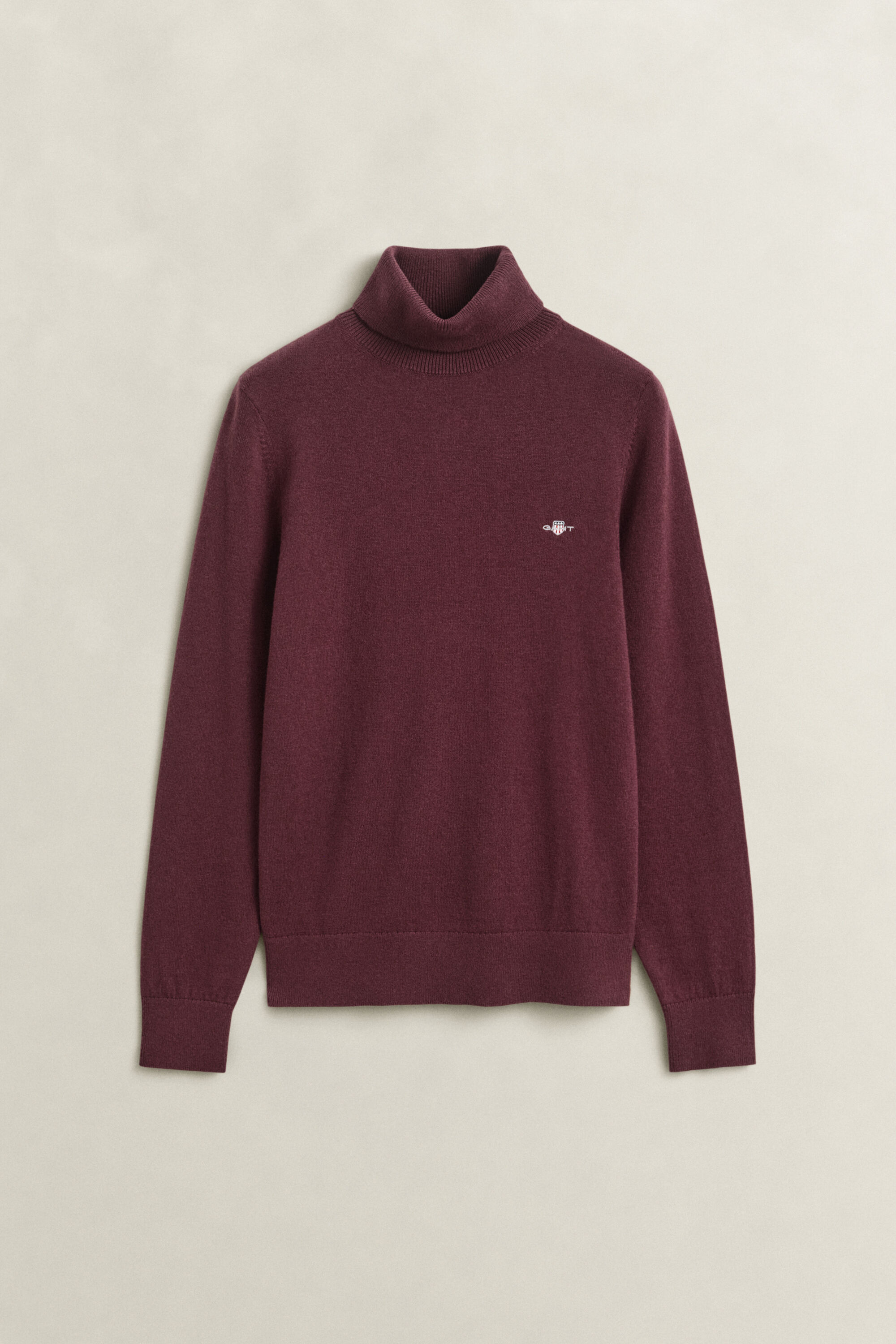 Maglia con collo alto in lana e cotone