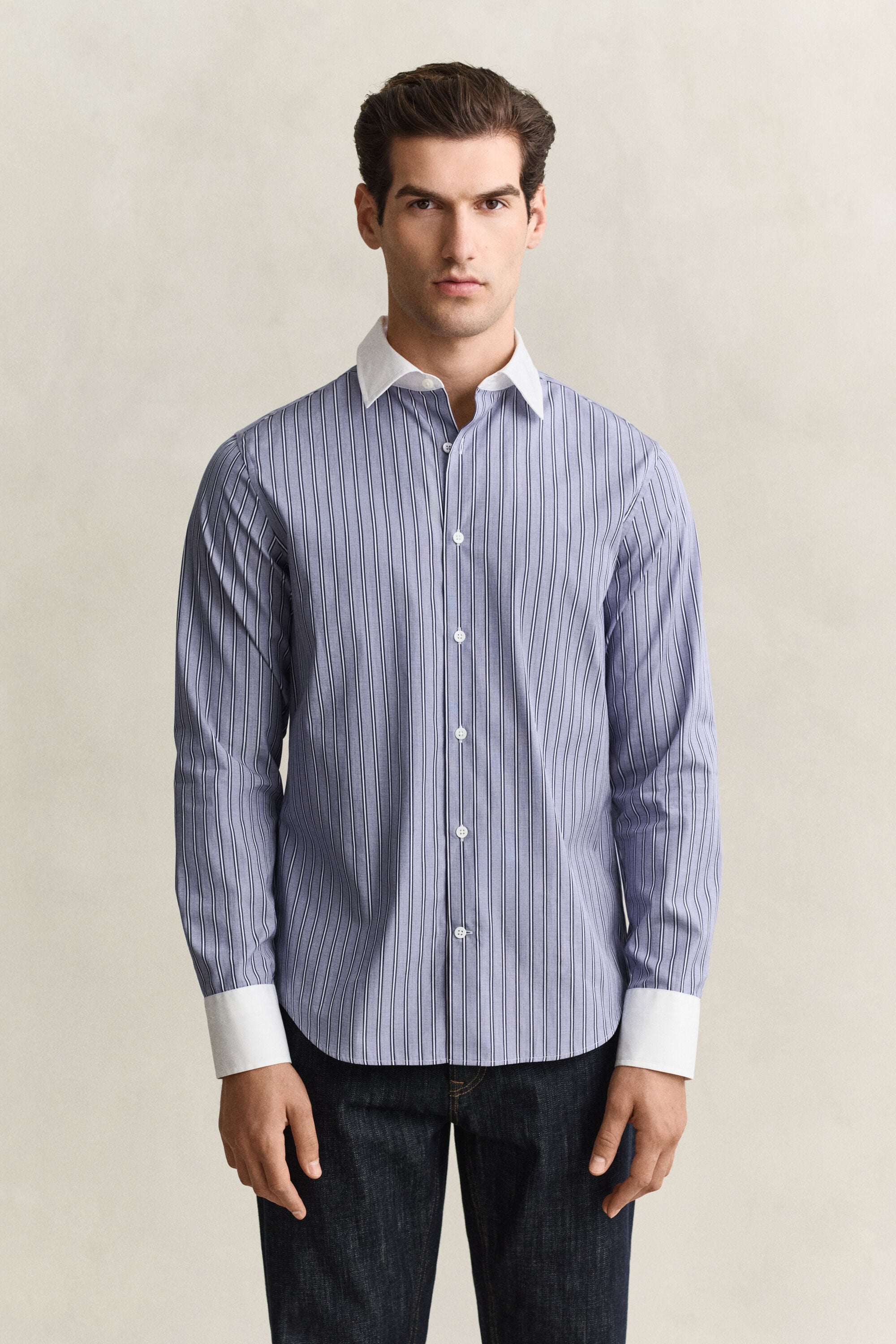 Camicia fil-à-fil a righe
