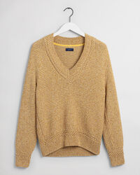 Maglia in filato ritorto colorato con scollo a V