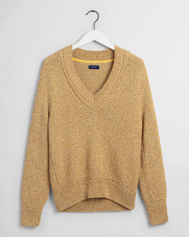 Maglia in filato ritorto colorato con scollo a V