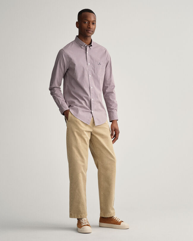 Camicia in popeline a quadretti regular fit