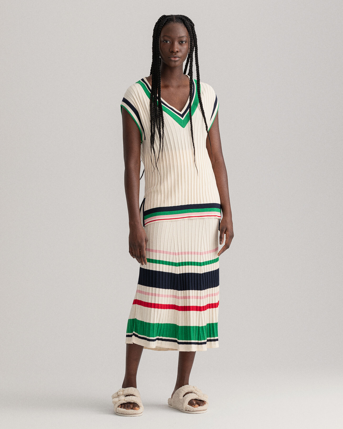 Gilet a coste e righe