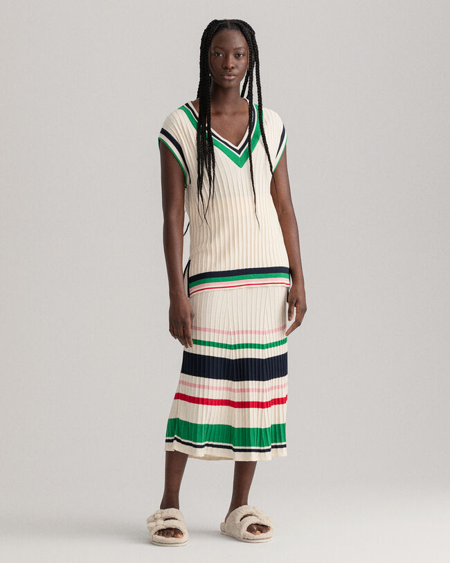 Gilet a coste e righe