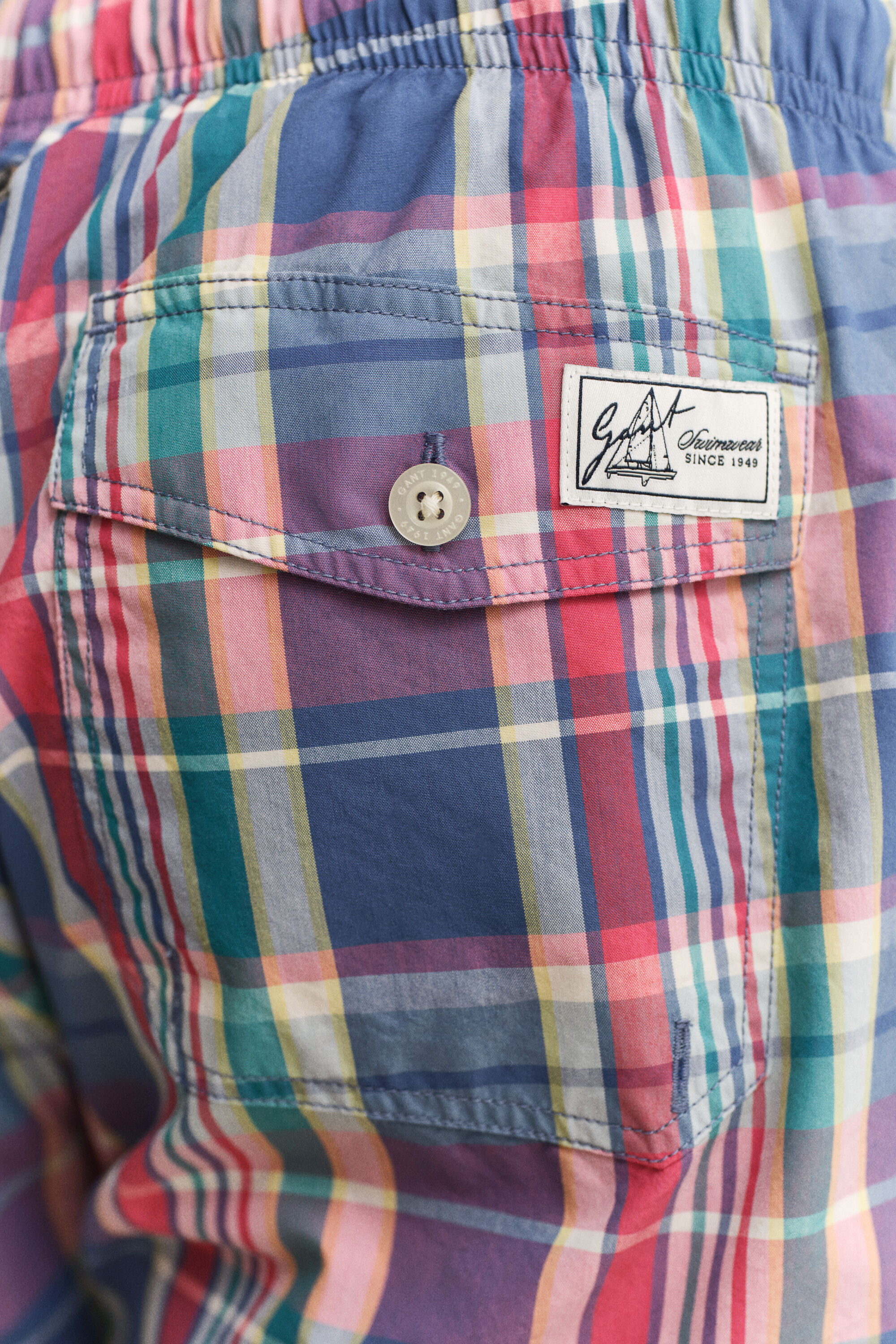 Pantaloncini da bagno a quadri madras