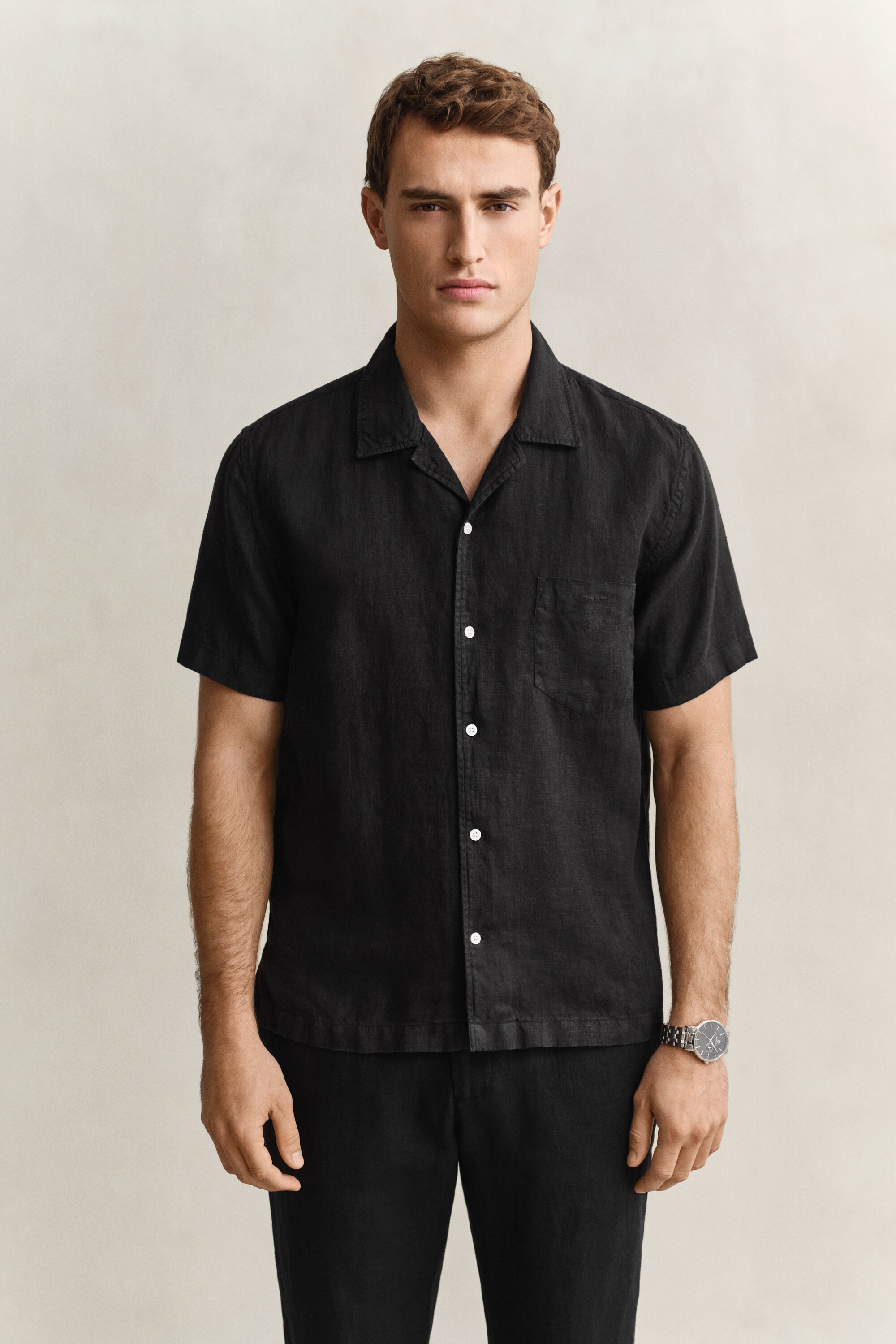 Camicia in lino a maniche corte
