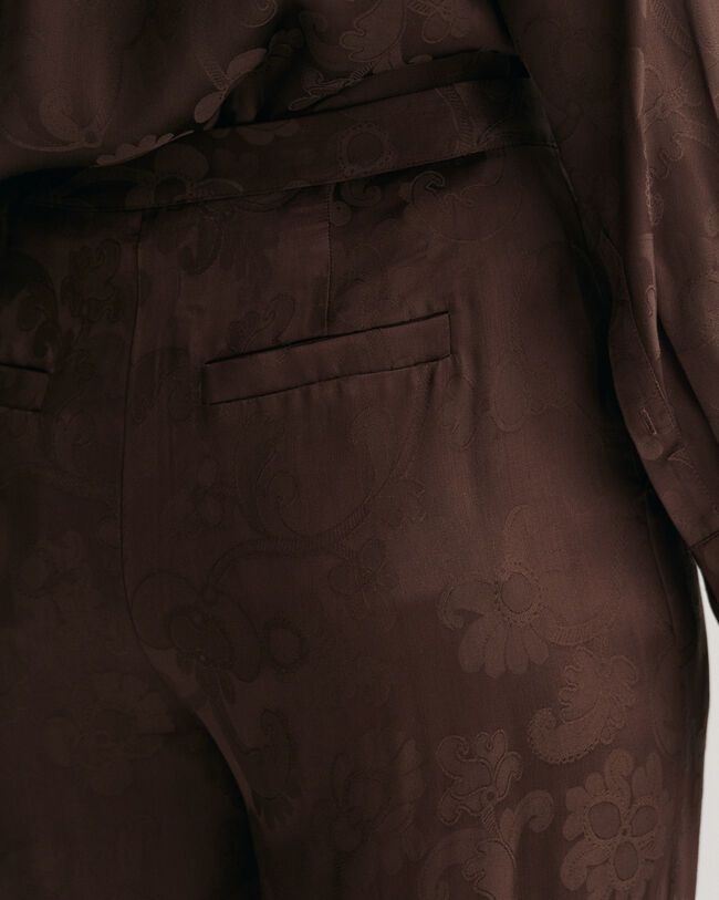 Pantaloni a gamba larga in jacquard di pizzo