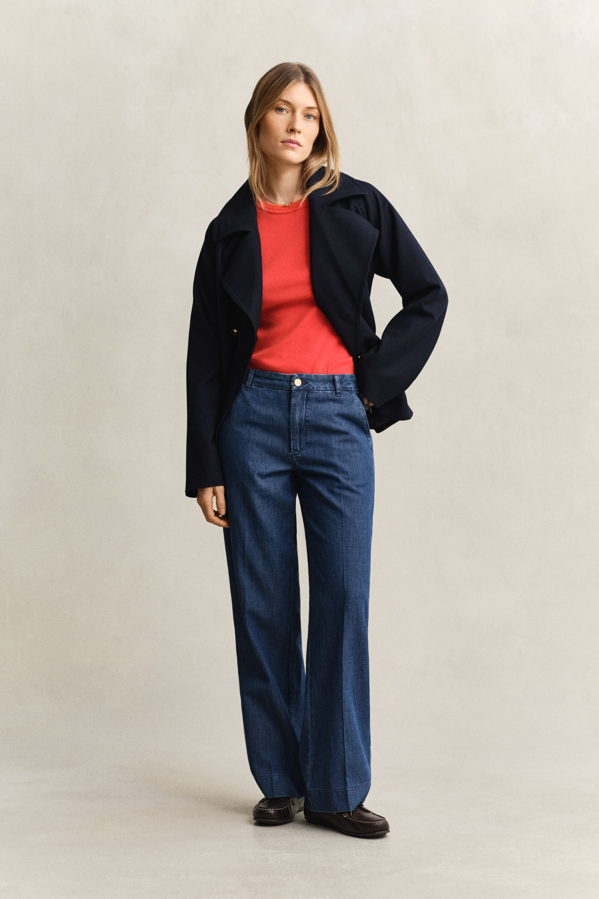 Jeans in lino e cotone