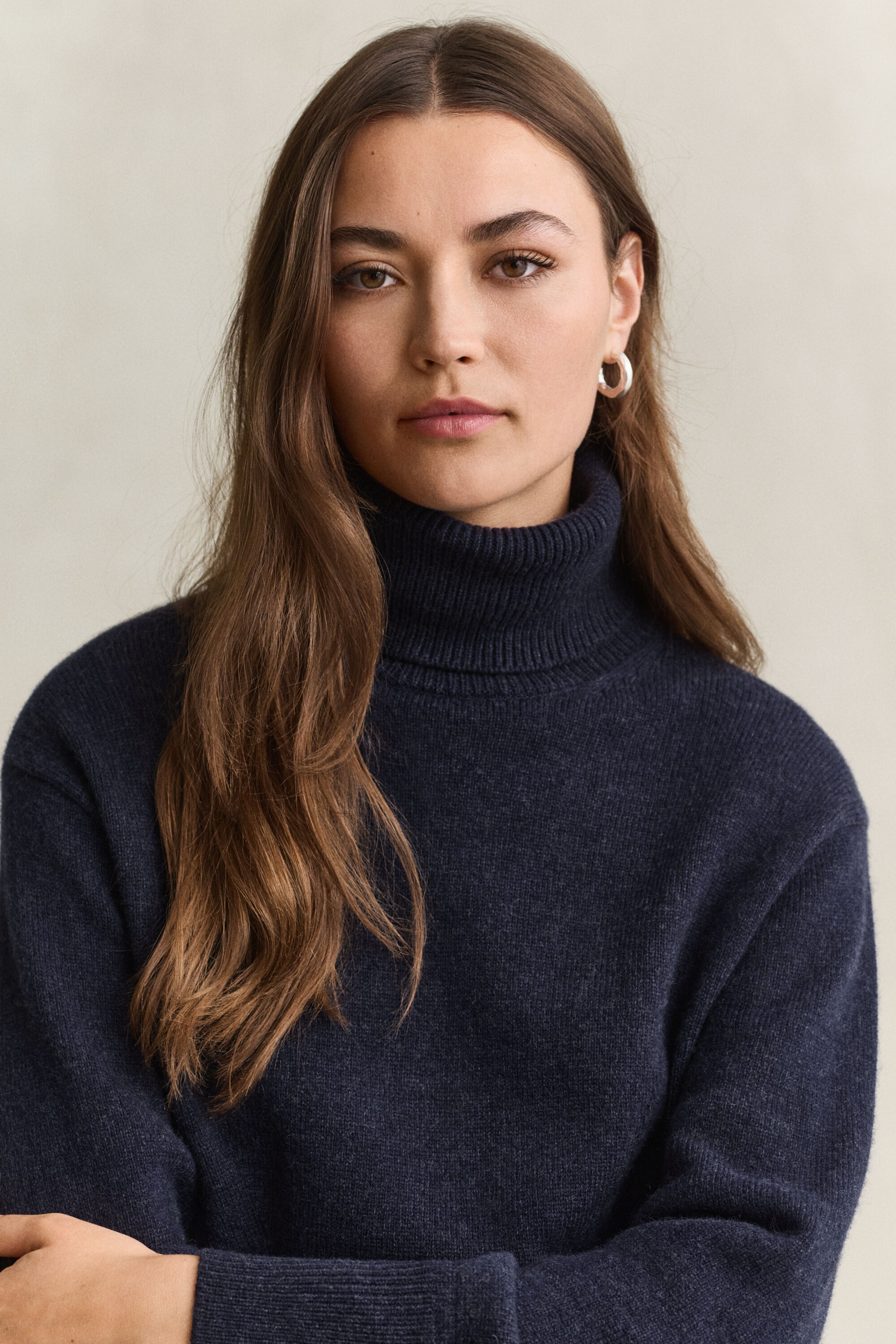 Abito a collo alto in misto lana-cashmere