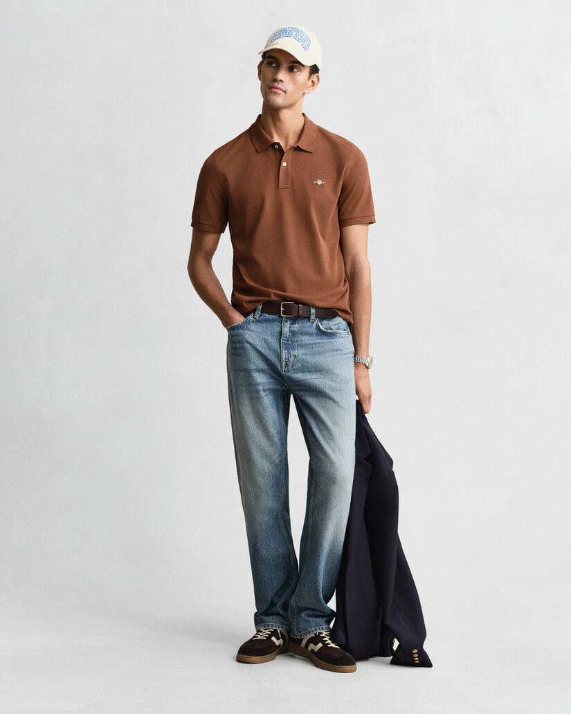 Polo Shield in piqué regular fit