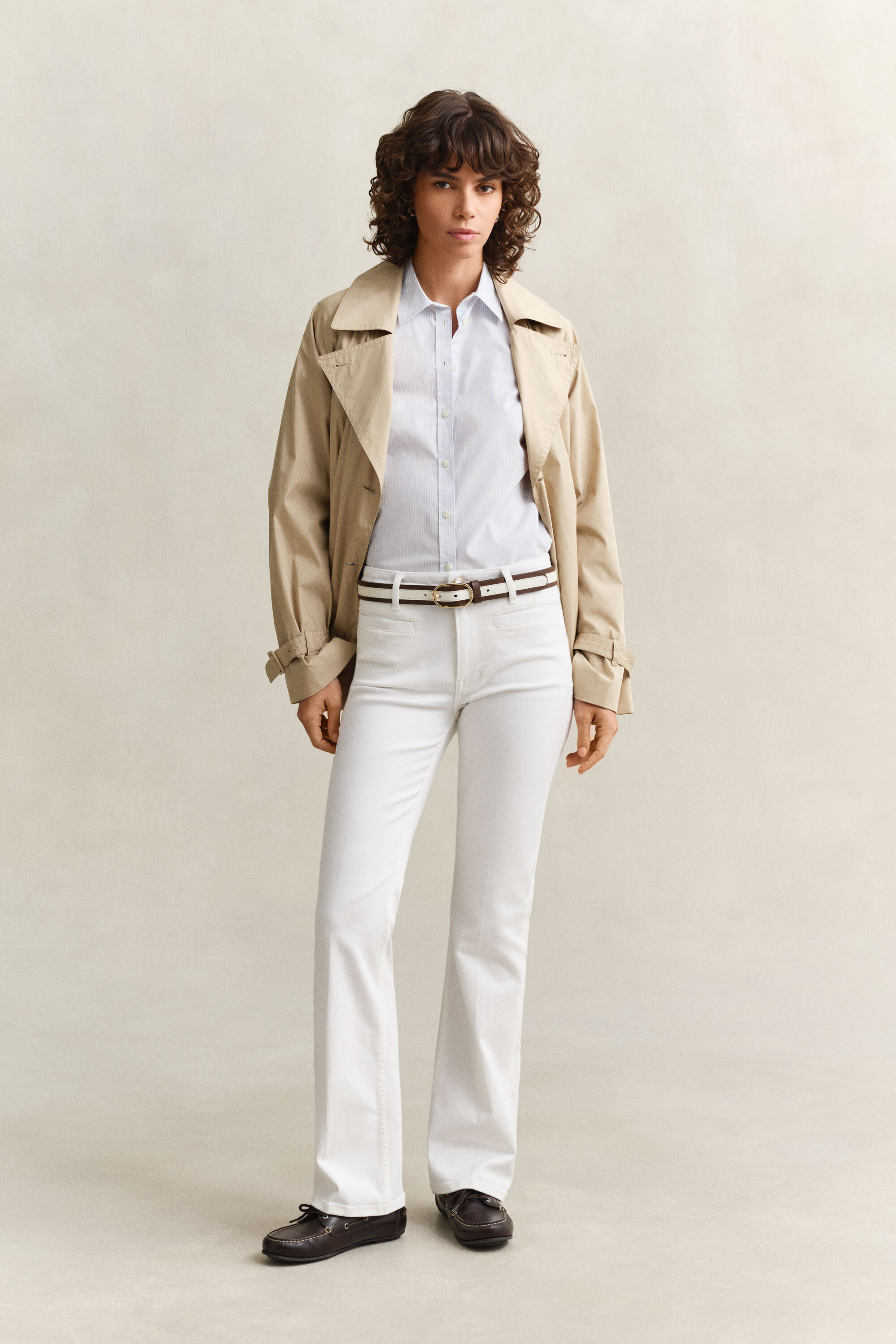 Camicia in popeline a righe slim fit