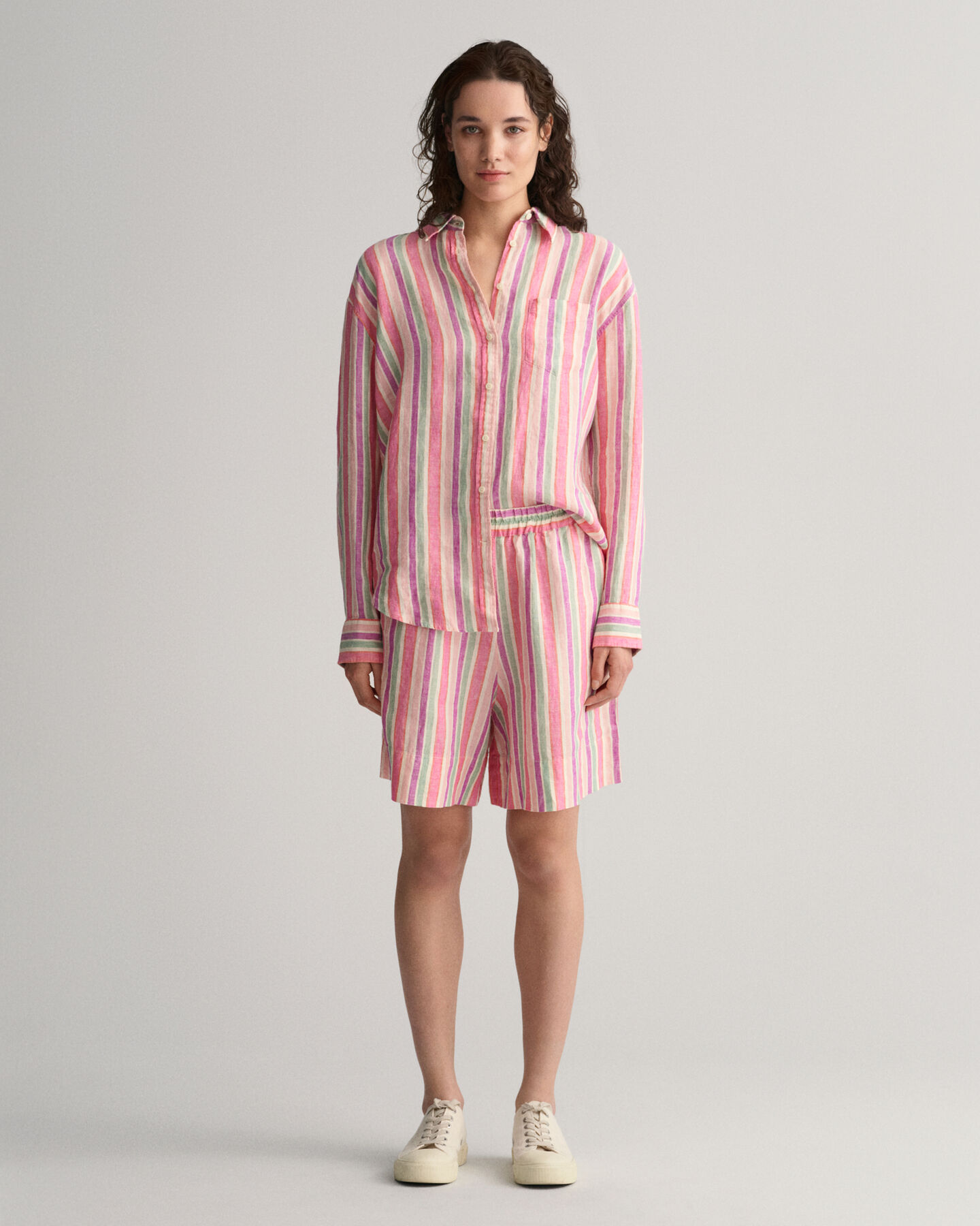 Pantaloncini Pull-On multi righe in lino