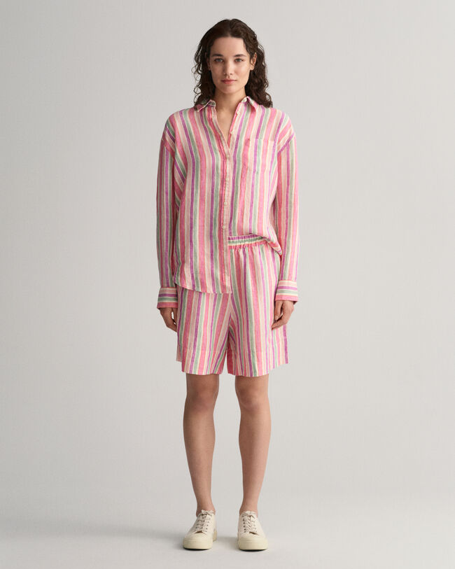 Pantaloncini Pull-On multi righe in lino