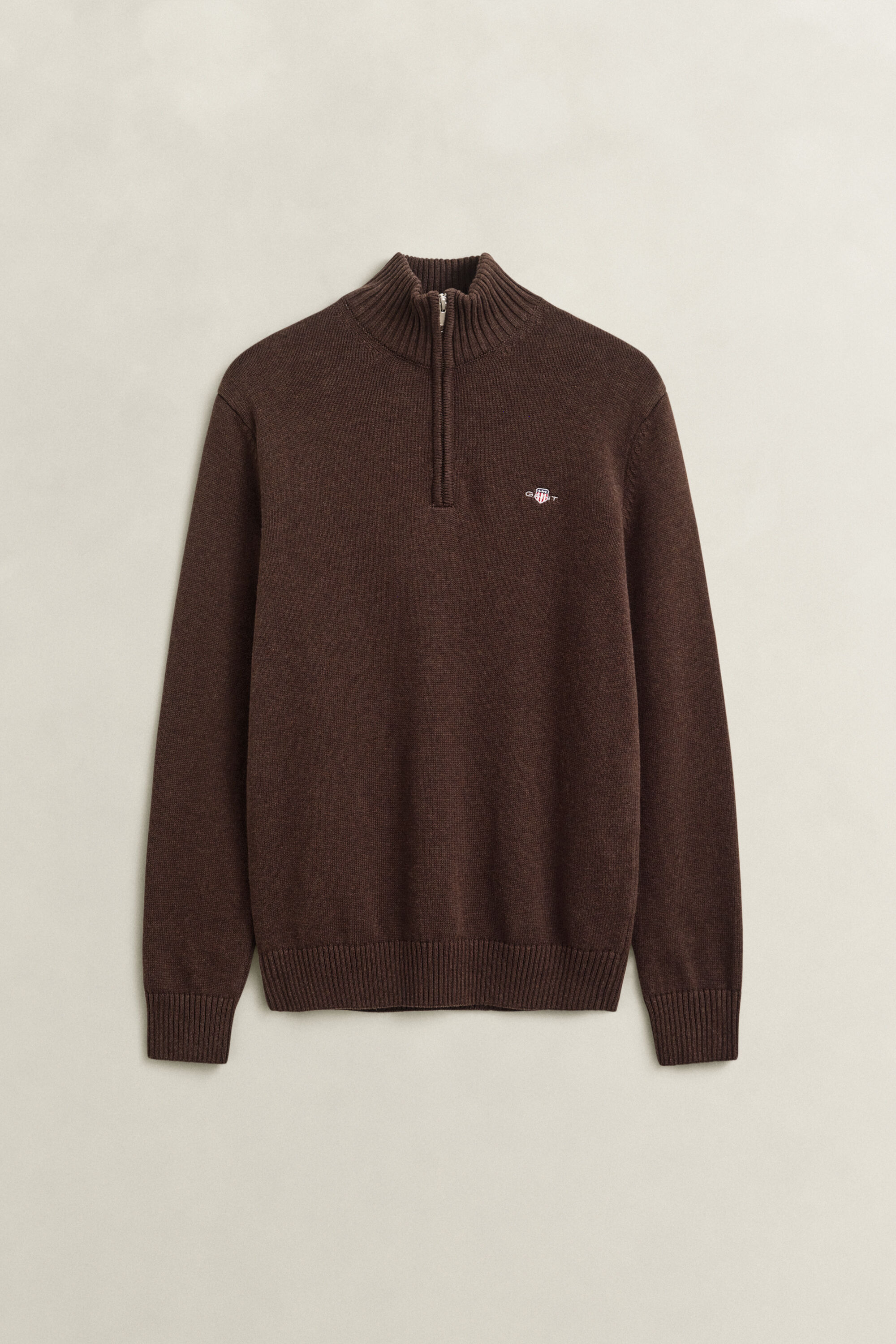 Maglia in cotone casual con zip corta