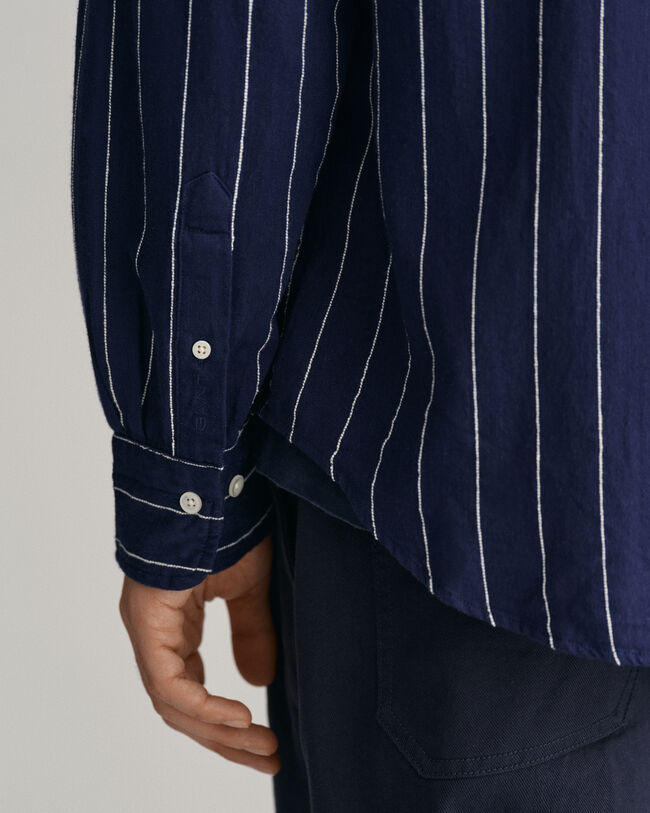 Camicia a righe Slub Striped relaxed fit