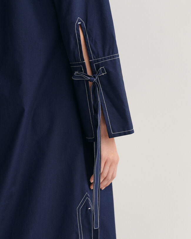 Abito chemisier con cuciture a contrasto