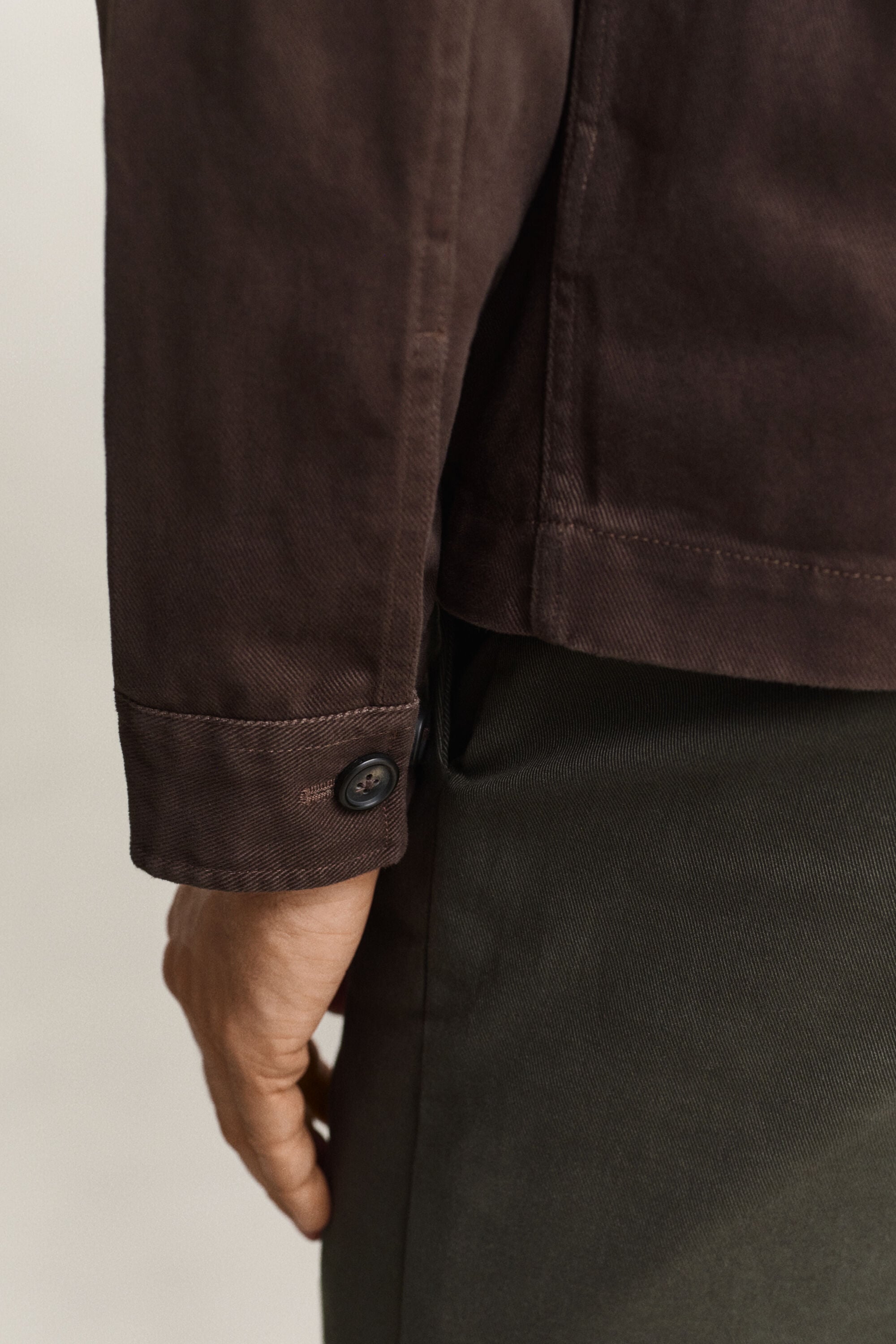 Camicia giacca in twill spazzolato