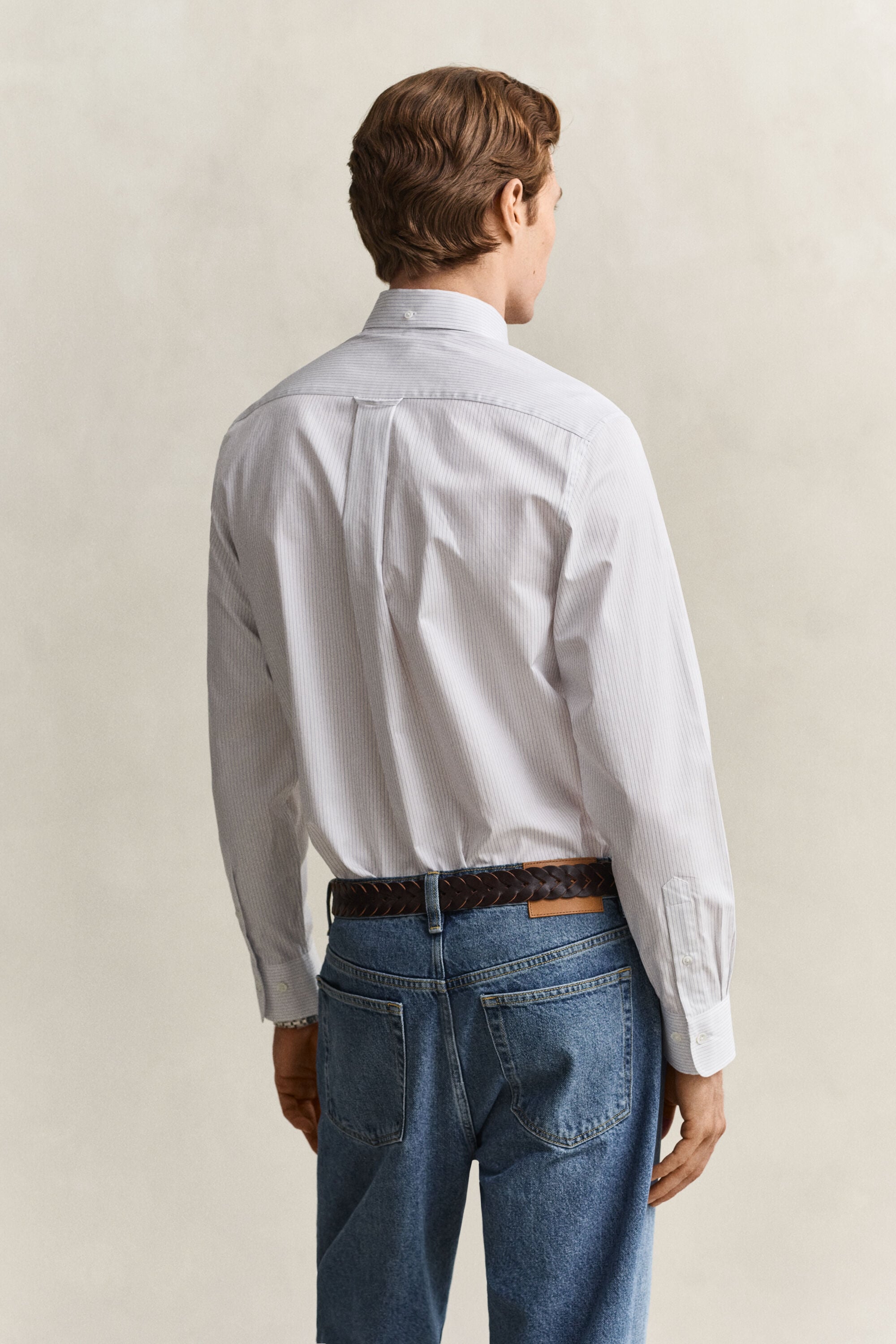 Abito chemisier in twill a righe