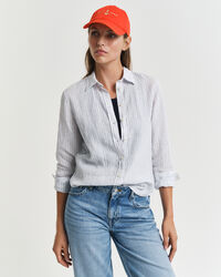 Camicia di lino a righe regular fit