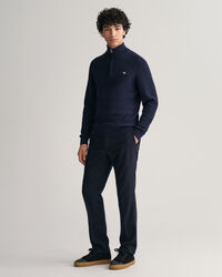 Maglia in cotone testurizzato con zip corta