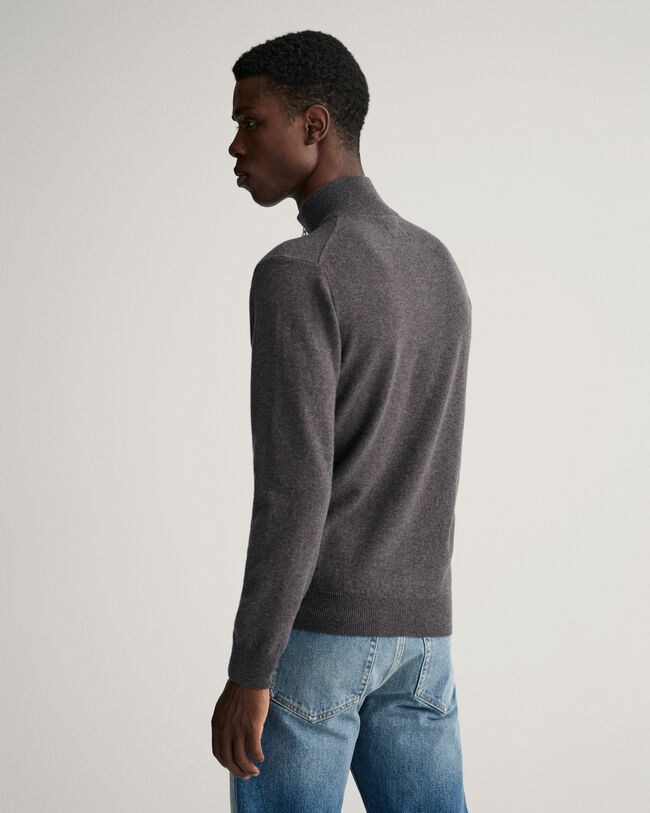 Maglia in lana d'agnello extrafine con zip corta