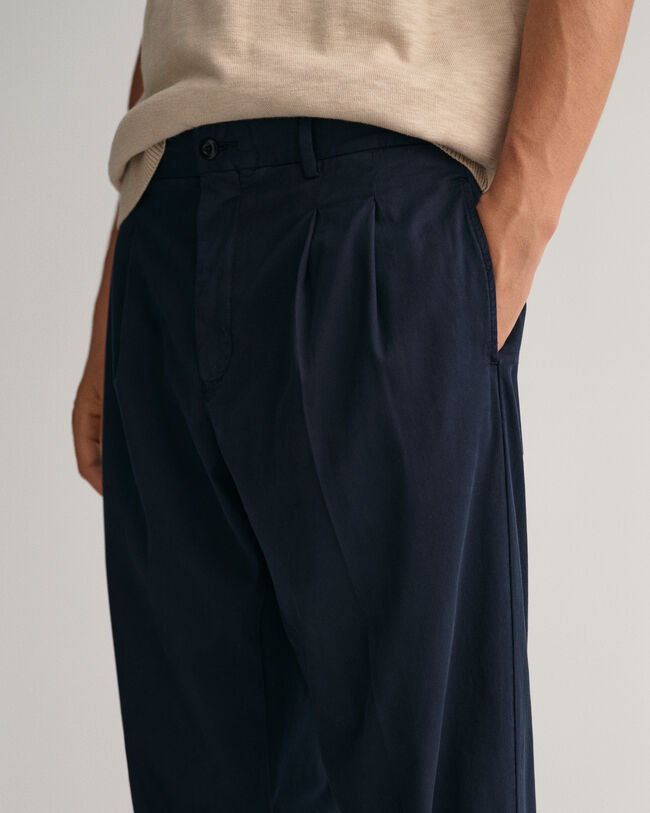 Pantaloni da abito affusolati in cotone relaxed fit