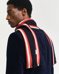 Sciarpa in misto lana a righe lavorata a maglia