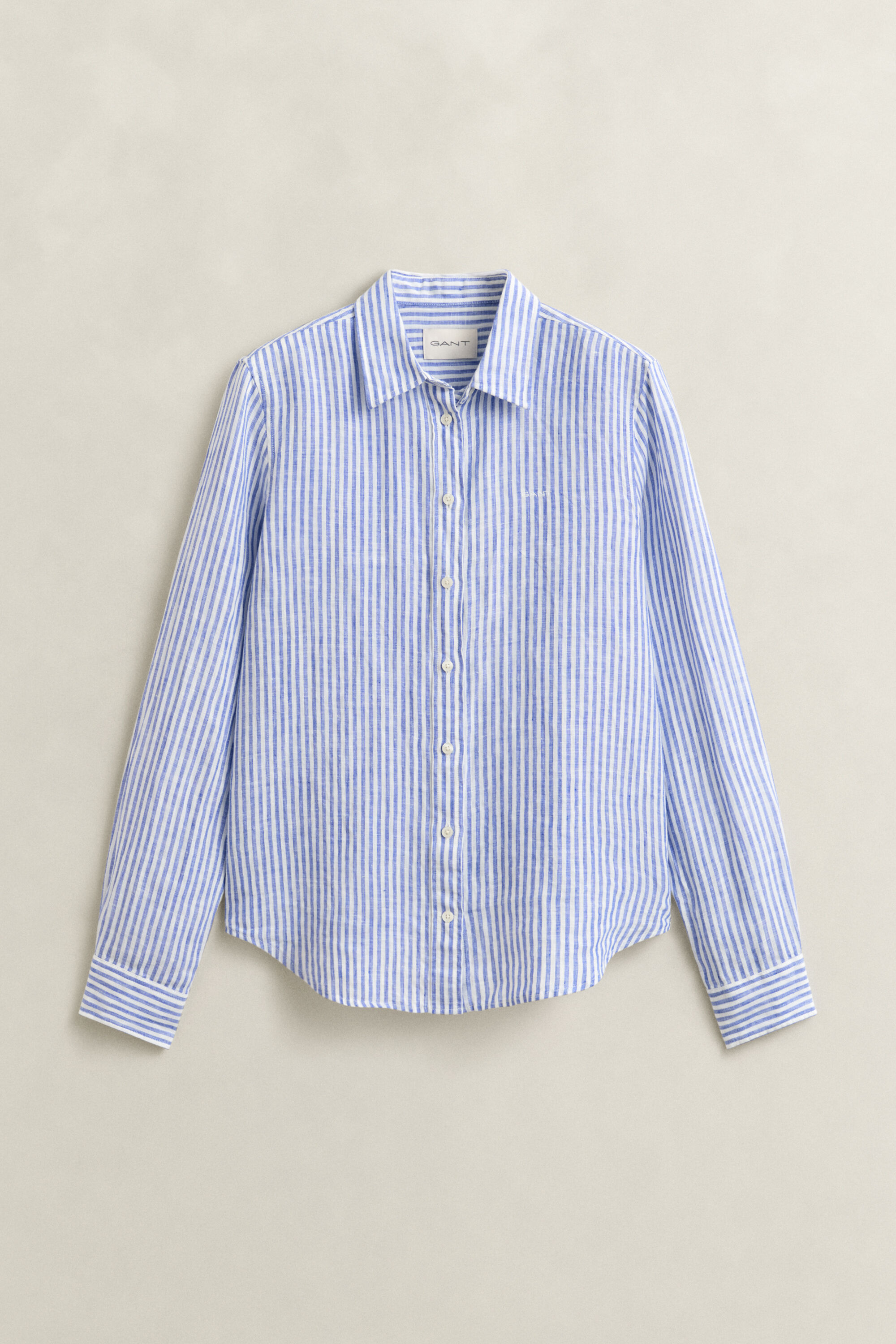 Camicia di lino a righe regular fit