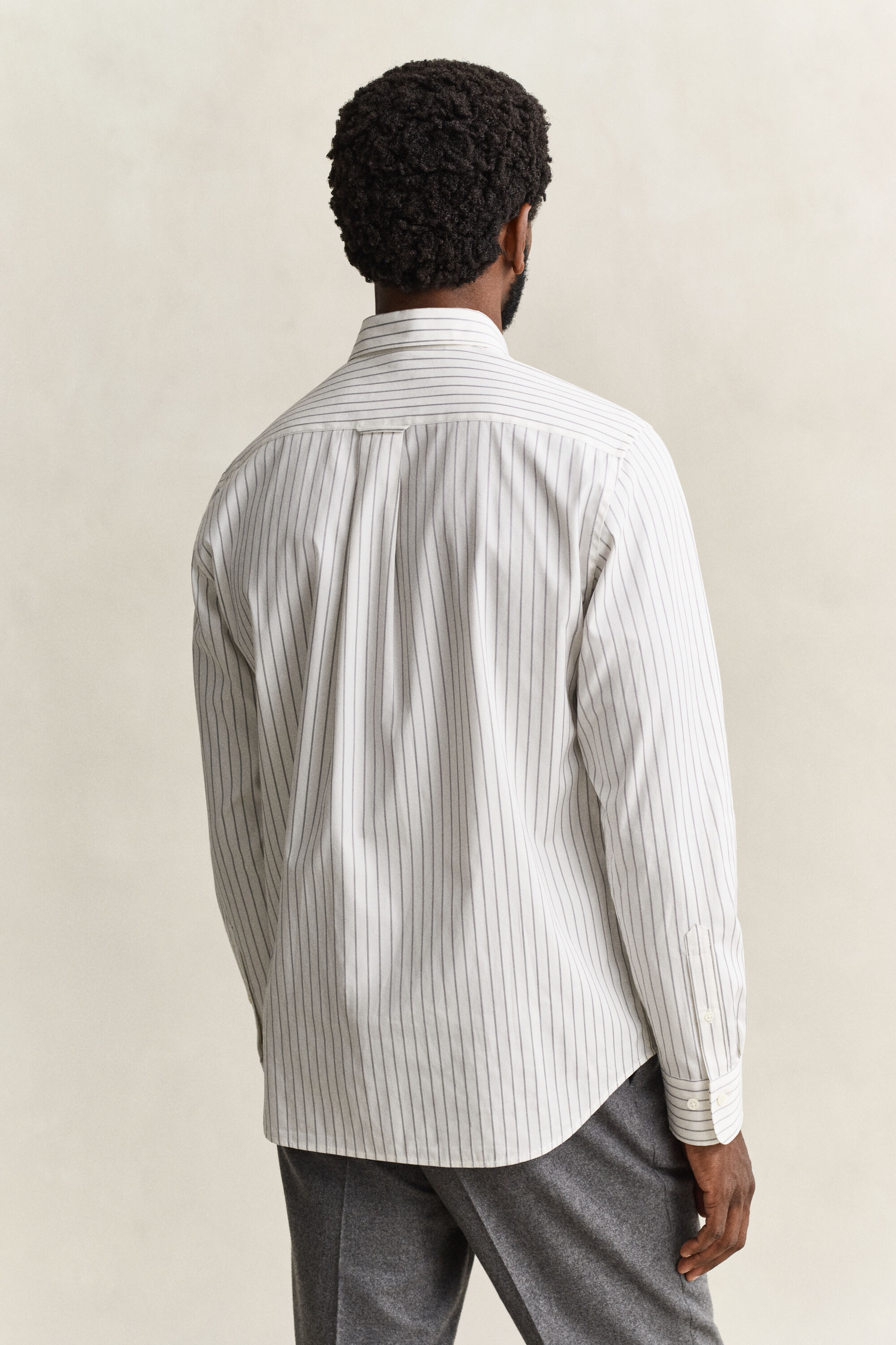 Camicia a ratiera a righe gessate